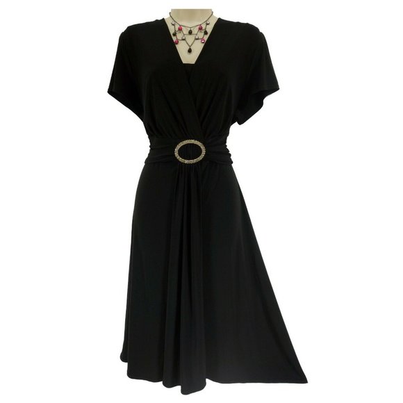 Dress Barn Dresses & Skirts - Size 14 Large XL Womens LITTLE BLACK DRESS W/CRYSTALS Day/Evening Wedding Party